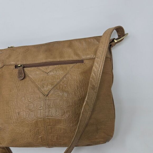 GREAT AMERICAN LEATHER WORKS Shoulder Bag Caramel Brown Purse Soft Boho Embossed - Picture 3 of 16